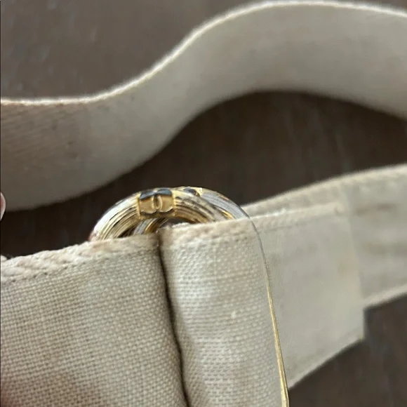 CHANEL Vintage Tan color Canvas Belt with Gold Buckle - Picture 3 of 8